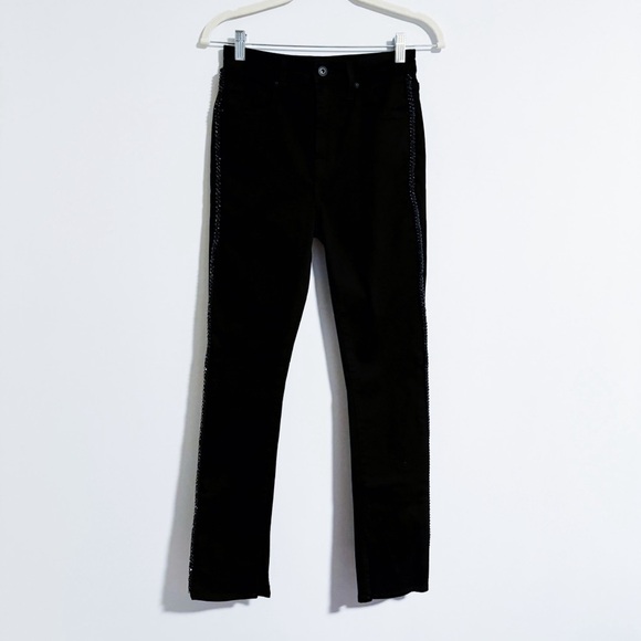 Jonathan Simkhai - Black Embellished Split Hem Jeans - Picture 6 of 9